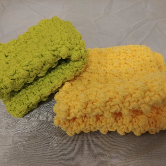 100% Cotton Washcloths, New, Set of 2, Textured - Picture 1 of 2